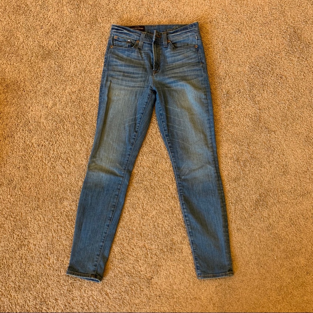 J. Crew high rise skinny medium blue jeans